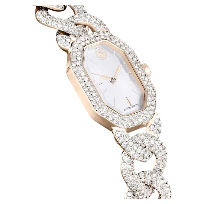Swarovski Women's Analog Quartz Watch with Stainless Steel Strap 5711710, White/Rose Gold, Classic