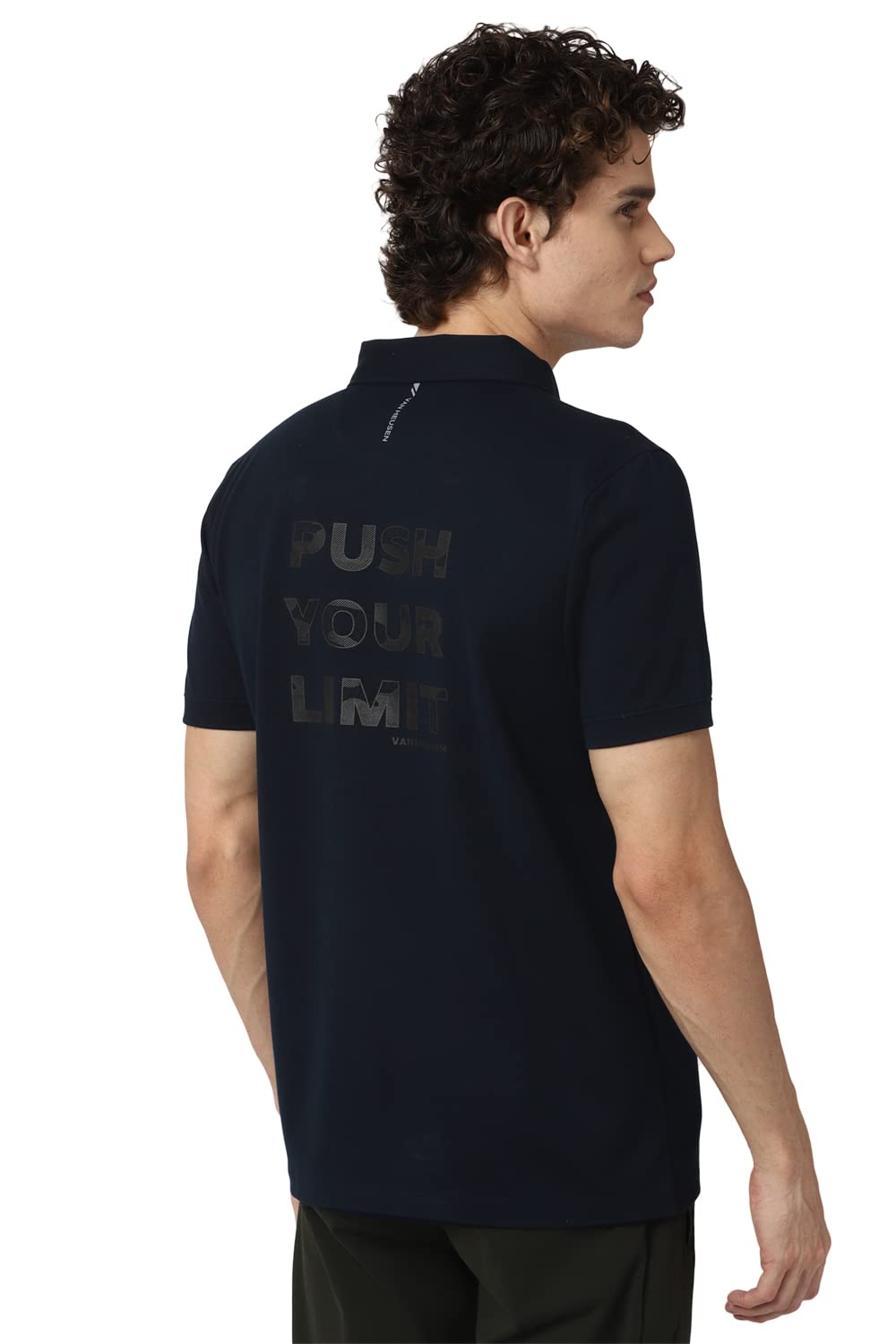 Van Heusen Flex Men's Regular T-Shirt (VFKPARGFR98393_Navy XL)