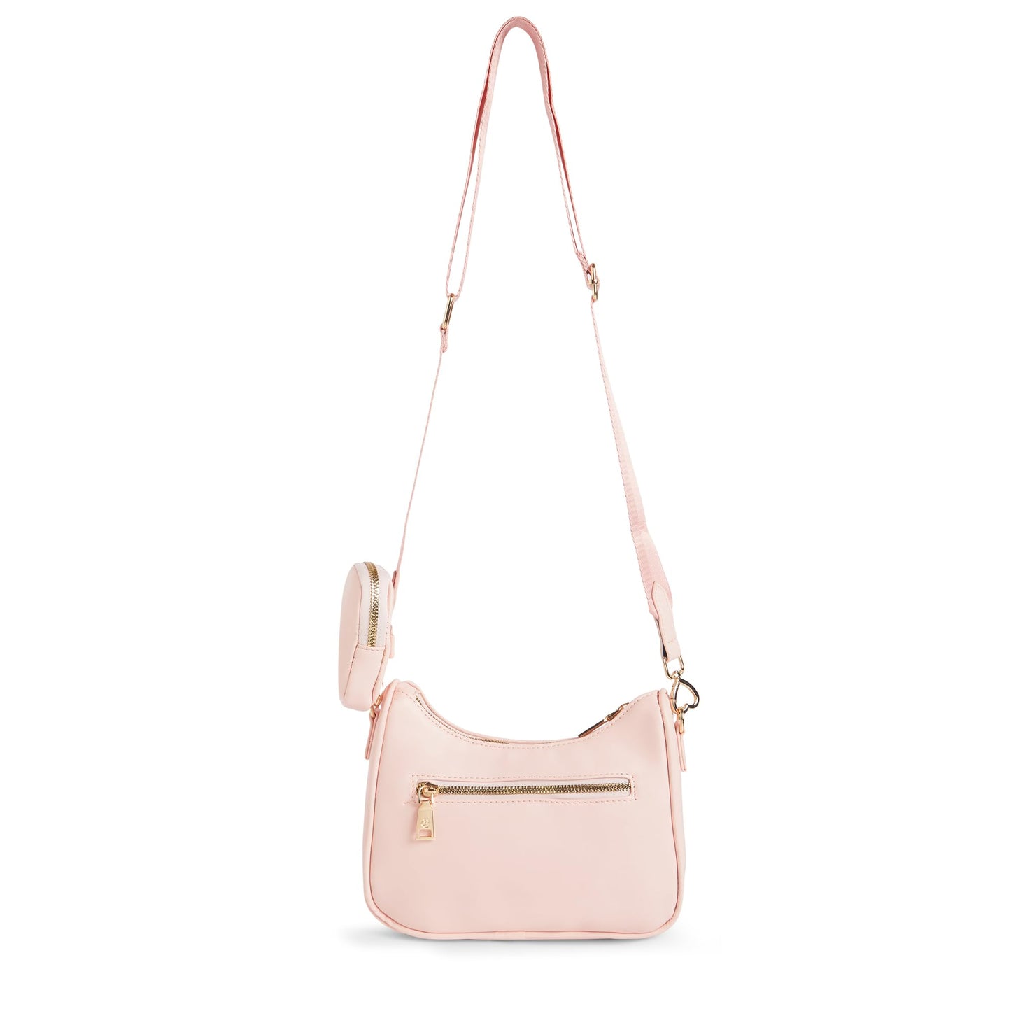 Caprese Monroe Medium Crossbody Bag for Women | Sleek Monogram Sling Bag with Detachable Pouch | Adjustable and Detachable Strap Shoulder Bag for Everyday Use (Blush)
