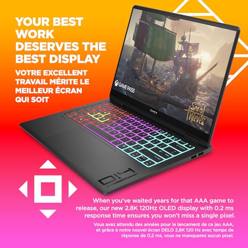 OMEN Transcend 14-in Gaming Laptop, 2.8K OLED display, 32GB RAM, 1TB SSD, Intel® Evo™ Edition platform powered by Intel® Core™ Ultra 9 185H, NVIDIA® GeForce RTX™ 4060 Laptop GPU (8 GB GDDR6 dedicated)