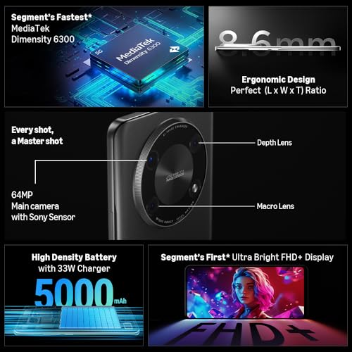 Acer Super ZX 5G (Cosmic Green, 6GB RAM, 128GB Storage) | 120 Hz FHD+ Display | 5000 mAh Ultra-Thin Battery | Dimensity 6300 5G Processor | Sony 64MP AI Camera