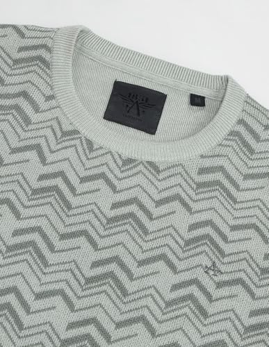 Arrow Mens Green Printed Crew Neck Long SleeveCasual CottonRegular Fit Sweater (ARAISW4000_Green_XL)