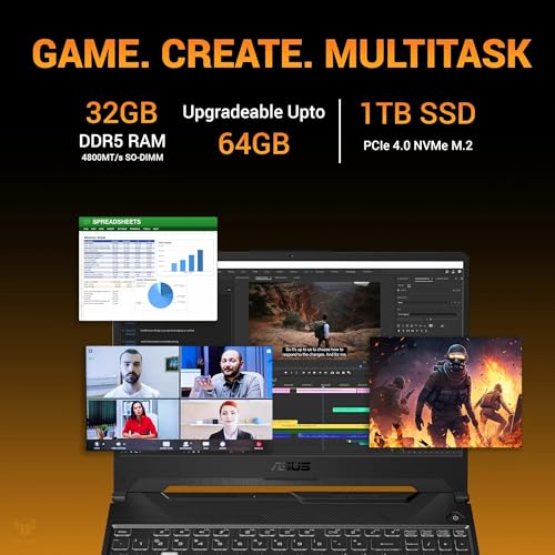 ASUS TUF A15 (2026),AMD Ryzen 7 170, RTX 3050-4GB, 32GB RAM (Upgradeable), 1TB SSD, FHD, 15.6"(39.6 cm), Windows 11, M365 Basic(1 Year),Office 2024,Graphite Black,2.3 Kg,FA506NCQ-HN010WS,Gaming Laptop