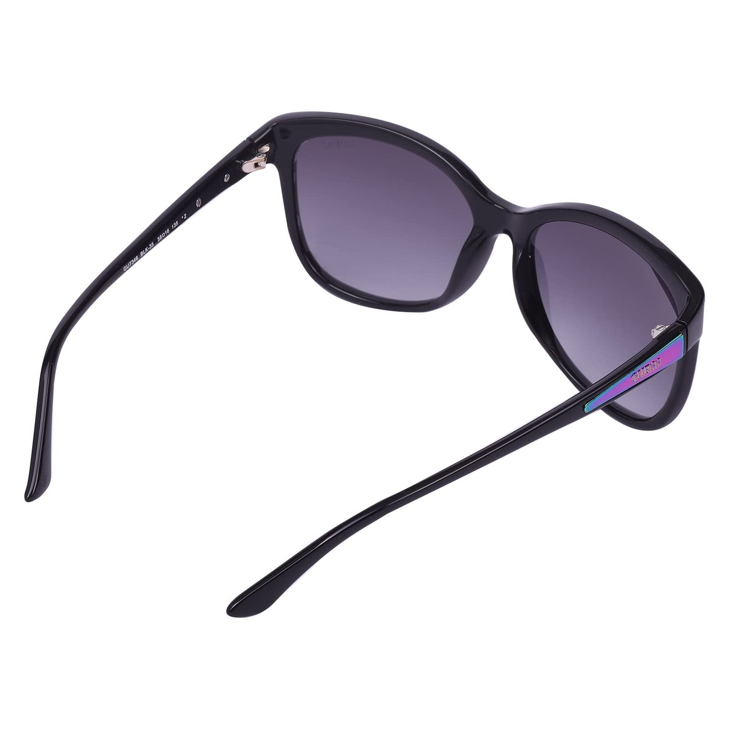 GUESS Gradient Butterfly Women's Sunglasses 7346 BLK 35|58|Grey Color Lens