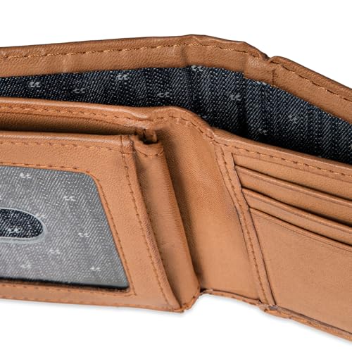 Levi's Men's RFID Extra Capacity Slim Bifold Wallet with Multiple Card Slots, Turlock Tan, One Size