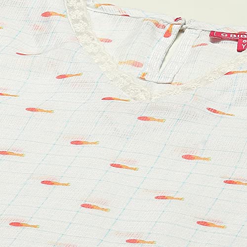 BIBA Cotton Blend GIRL PRINTED NARROW KID Suit Set (KW5282_OFF WHITE_3), 2-3 Years