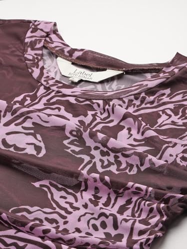 Label RITU KUMAR Full Sleeves Round Neck Printed Long Dress Purple