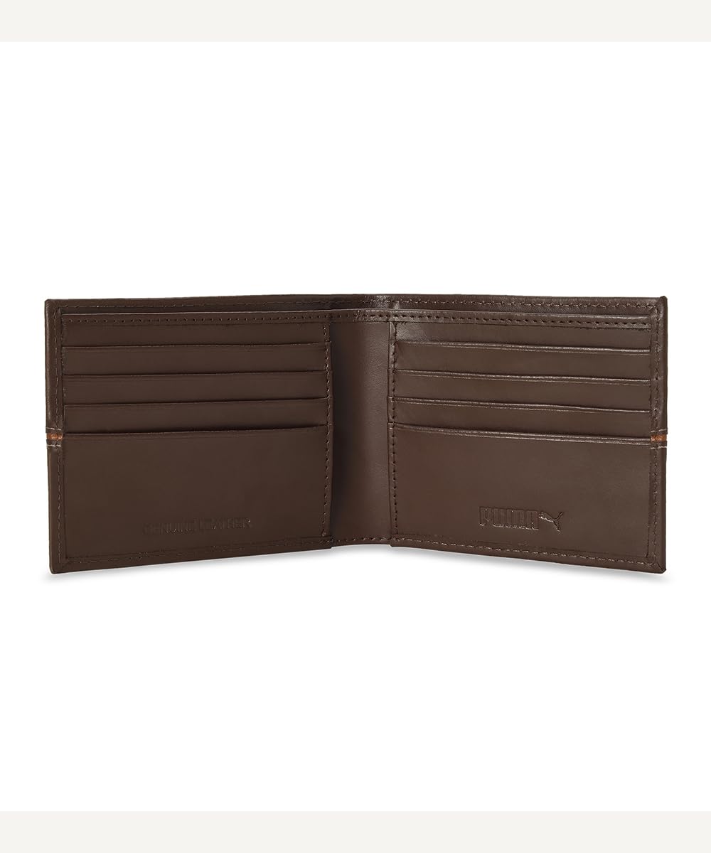 Puma Unisex-Adult Leather Stripe Wallet, Chocolate (9105502)