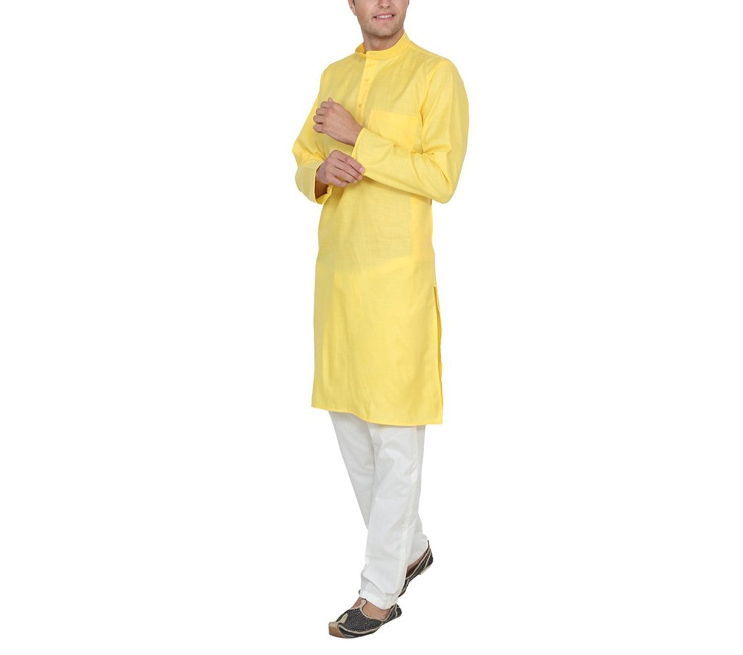 Royal Kurta Men's Bright Yellow Kurta Pyajma Set