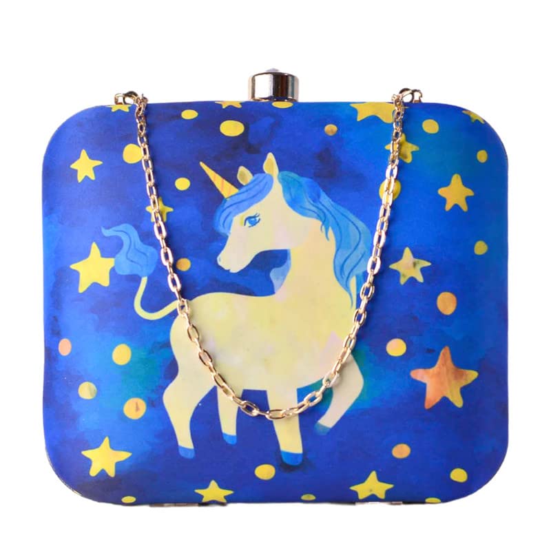 Artklim Galaxy Unicorn Printed Clutch