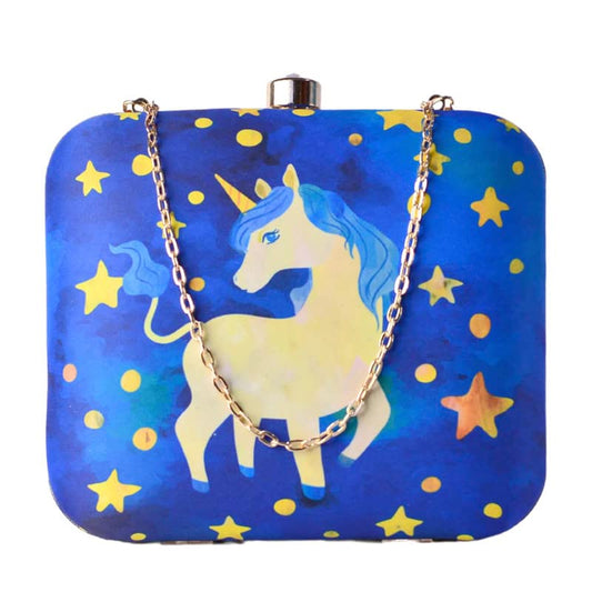 Artklim Galaxy Unicorn Printed Clutch