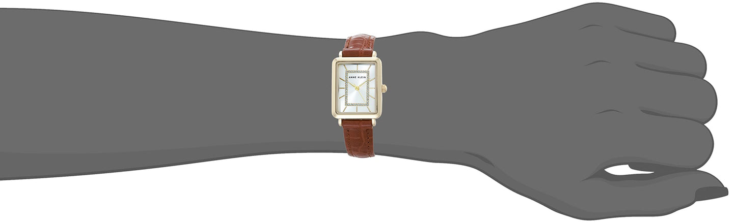 Anne Klein Women's Glitter Accented Croco-Grain Strap Watch, AK/3820