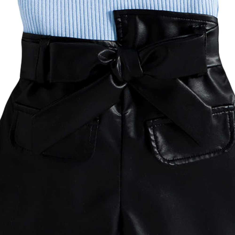 Hopscotch Girls Polyester Solid Slim Fit Blouse and Shorts Set in Blue Color For Ages 2-3 Years (LJS-4105790)