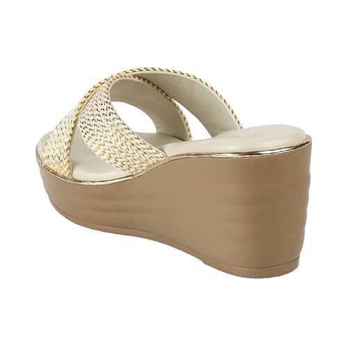 tresmode TULSA Cream Women's Dress Wedge Heel Sandals in Size 3 UK / 36 EU