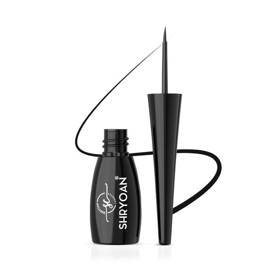 Shryoan Super Flow Eyeliner | Highly Pigmented | Lasts Long upto 24 hours | Smudge Proof & Waterproof | (6ml) (Black To Basic)