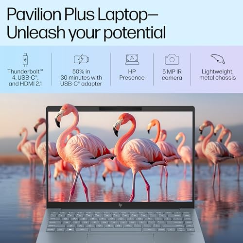 HP Pavilion Plus AI Laptop, Intel Core Ultra 5 125H, 10-12 Tops, 16GB LPDDR5x, 512GB SSD, 14-inch(35.6cm) 300 nits, WQXG Care Pack 2 Years Additional Warranty with Onsite Support