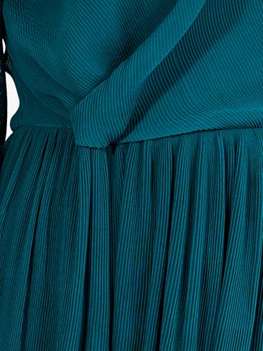 Styli Women Solid Round Neck Long Sleeves A-Line Maxi Dress | Navy Blue | Elegant & Flattering Fit | Perfect for Casual, Semi-Formal, and Formal Occasions | Zip Closure for Secure Fit