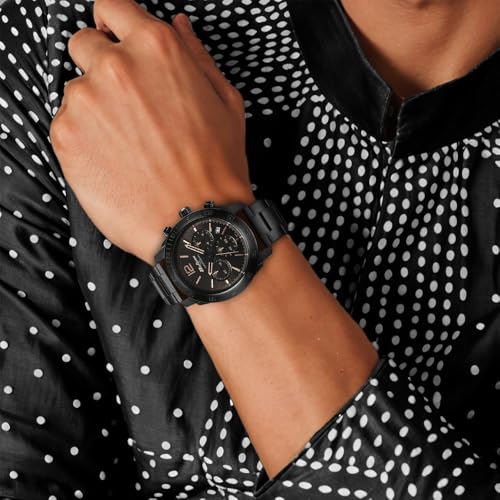 Titan Octane Classic Sporty Quartz Chronograph Black Dial Stainless Steel Strap Watch for Men-NS90157NM01