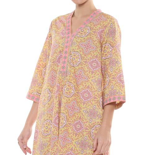 BIBA Women Cotton Printed Kurta Sets (SKDMOZ10644SS25GRN_Green, XL