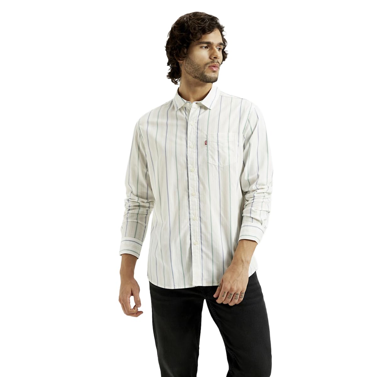 Levi's Men's Striped Slim Fit Shirt Multicolour