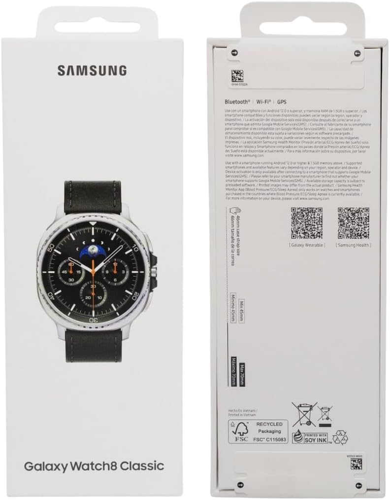 Samsung Galaxy Watch 8 Classic (2025) 46mm Bluetooth Smartwatch – Black | Rotating Bezel, Sleep & Fitness Tracking, Energy Score, Quick Button with Smart Plug [US Version]