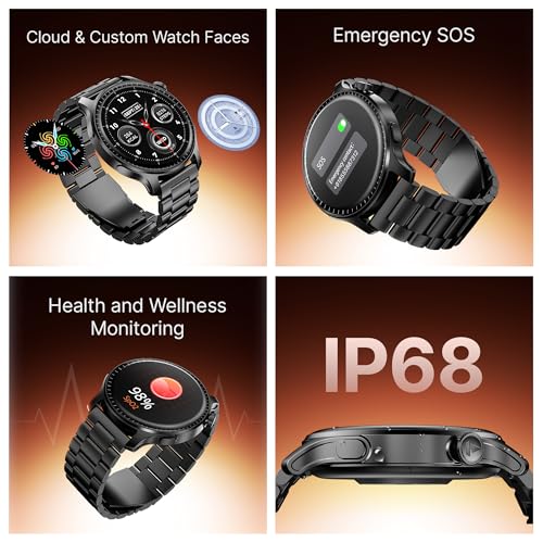 boAt Ultima Prime smartwatch with 1.43” AMOLED Display, AOD, Personalized Fitness Nudges, Functional Crown,100+ Sports Modes, Create Your Own Watchface, smartwatch for man and Woman (Steel Black)