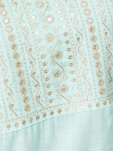 Max Women's Cotton Blend Regular Kurta (PCEKPA25MA_Aqua