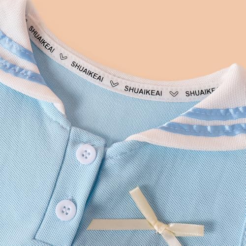 Hoscotch Girls Solid Blue Sleeveless Skirt Set For Ages (2.5-3 Years)