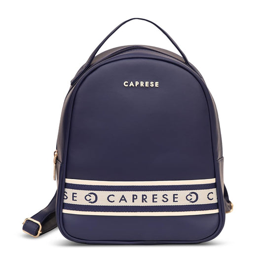 Caprese Trinity Fashion Backpack Medium Navy Solid Women's Bag