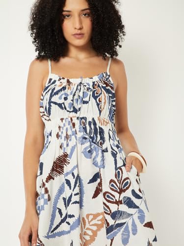 Max Women Printed A-line Midi Dress(Multicolour_L)