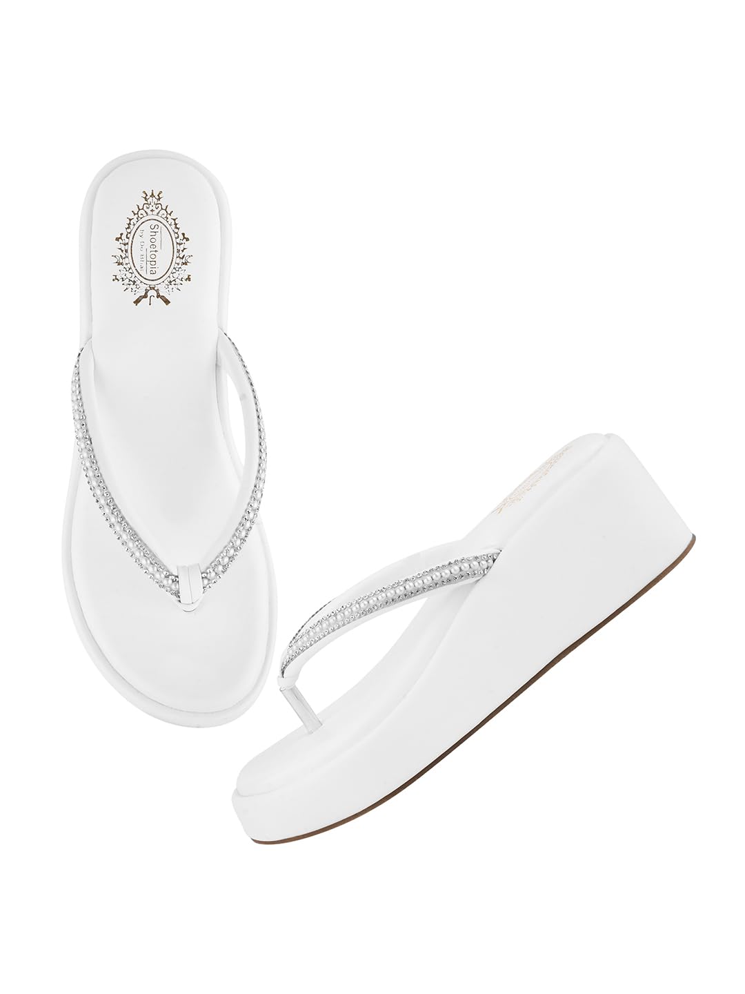 Shoetopia Women's Wedge Sandal-3 Kids UK (Alexa-White)-EU36