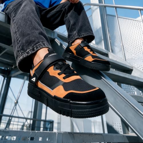 Impakto Men's Sneakers | Lightweight & Soft Cushioned Insole | Velcro Closure | Comfortable & Tripple Density Sole | Trendy Lace-Up Casual Shoes for Casual Outings, Running & Trainning Tan