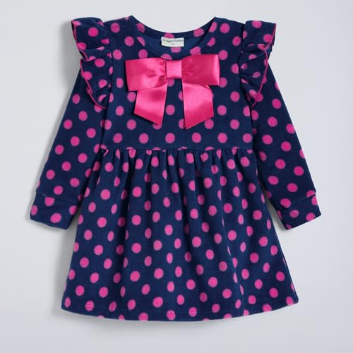 Hopscotch Girls Full Sleeves Blue 2-Pc Polka Dot Bow Applique Legging Set For Age (3-4 Years)