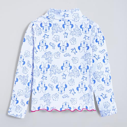 Hopscotch Girls Full Sleeves White Minnie Mouse High Neck T-shirt For Ages (12-24 Months)
