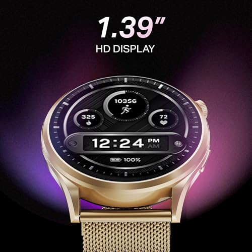 boAt Lunar Discovery Pro, 1.39" Display, Premium Metal Build, Round Dial, Emergency SOS, Functional Crown, Multiple Sports Modes, HR,SpO2 & Sleep Tracking, Smart Watch for Men & Women (Rose Gold)