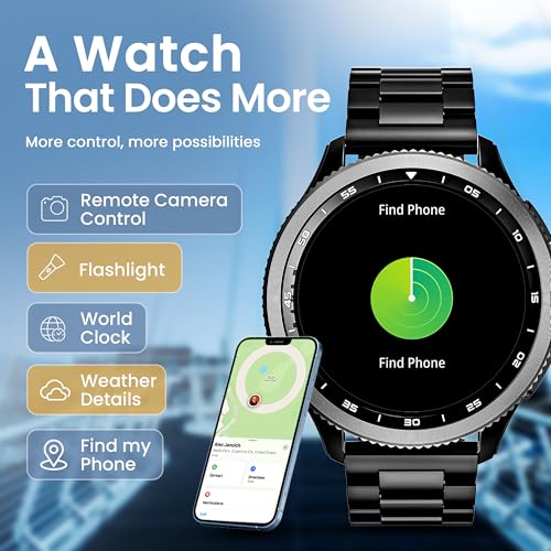 GOBOULT Newly Launched Pyro Smartwatch 1.43'' AMOLED Screen, BT Calling 5.3, 600 Nits Brightness, IP68, 150+ Watchfaces, 120+ Sports Modes, AI Voice Assistant, SpO2 Monitoring (Charcoal Black)