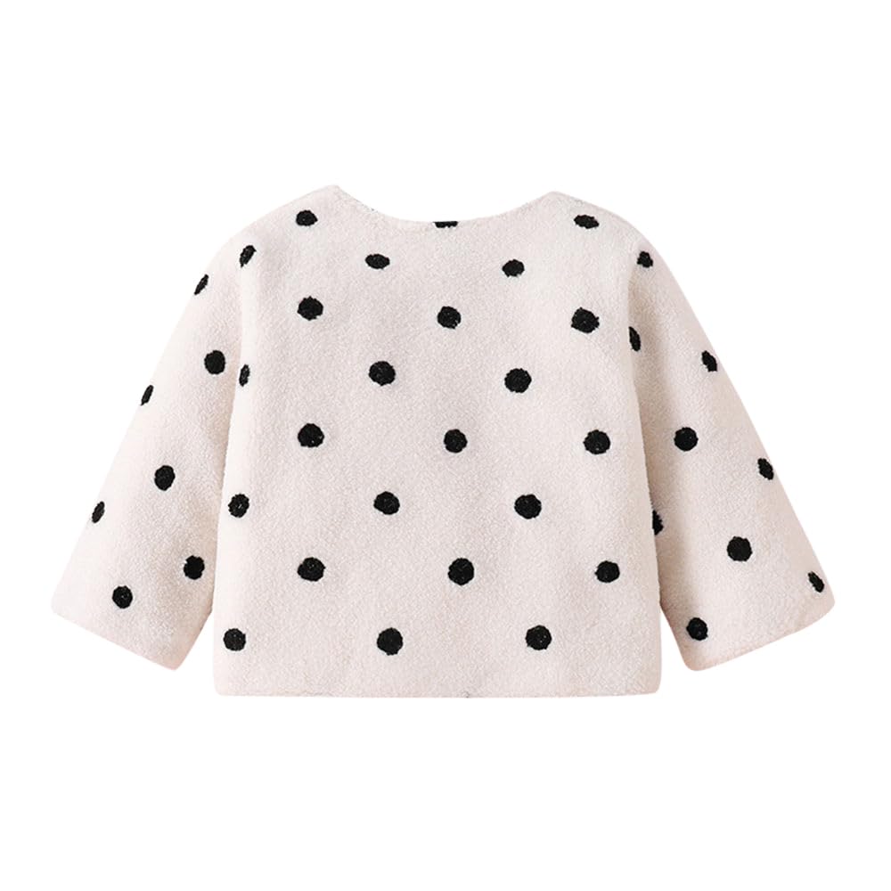 Hopscotch Girls Polyester Waist Length Jackets in White Color For Ages 5.5-6 Years