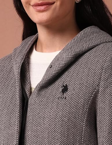 U.S. POLO ASSN. Herringbone Hooded Jacket (UWAW24JCK167_Black_XL)
