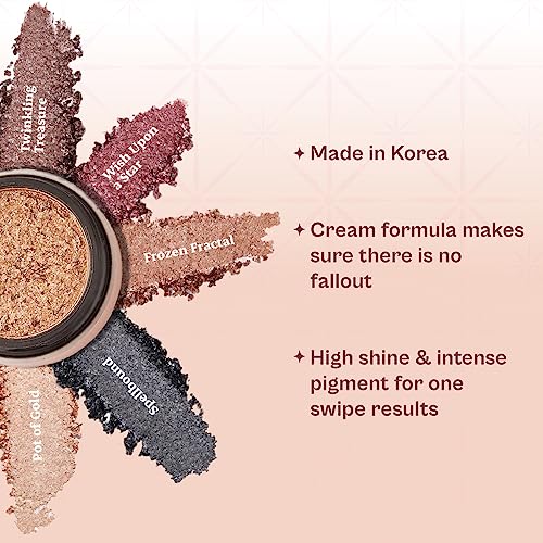 Typsy Beauty Magic Dust Cream Foil Shadow I Twinkling Treasure I Metallic Brown Bronze I Intensely Pigmented with Single Swipe Application I Glitter Shadow I Minimal Fall Out I Korea Made I 1.9g