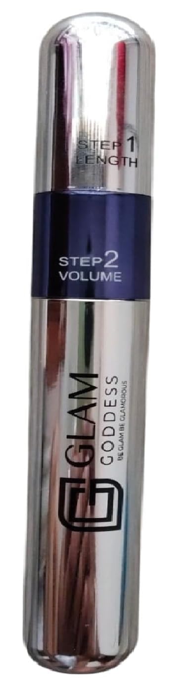 Glam Goddess Double Trouble Volumizing and Lengthening Mascara | 2-in-1 Mascara for Women | Long Lasting (15 ml) (Black)