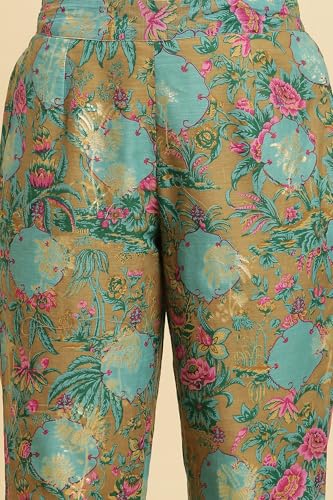 W for Woman Brown Floral Printed Kurta, Pant and Dupatta Set_24AUWS19864-122303_XL