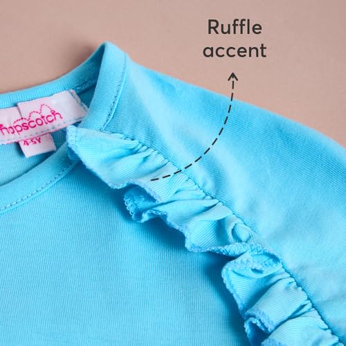 Hopscotch Girls Short Sleeves Fruit Print Blue Tees for Ages (4-5 Years)