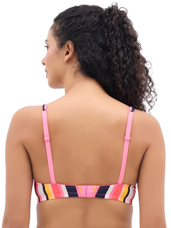 Clovia Women's Polyamide Printed Lightly Padded Full Cup Wire Free T-Shirt Bra (BR1067G19_Multi_34B) Multicolour