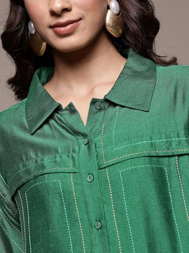 Ritu Kumar Green Solid Full Sleeve Shirt