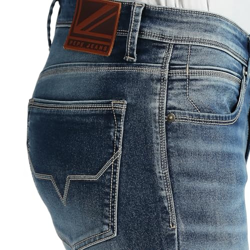 Pepe Jeans Men's Skinny Jeans (PM207867J671_MED Used_Mid Indigo Blue