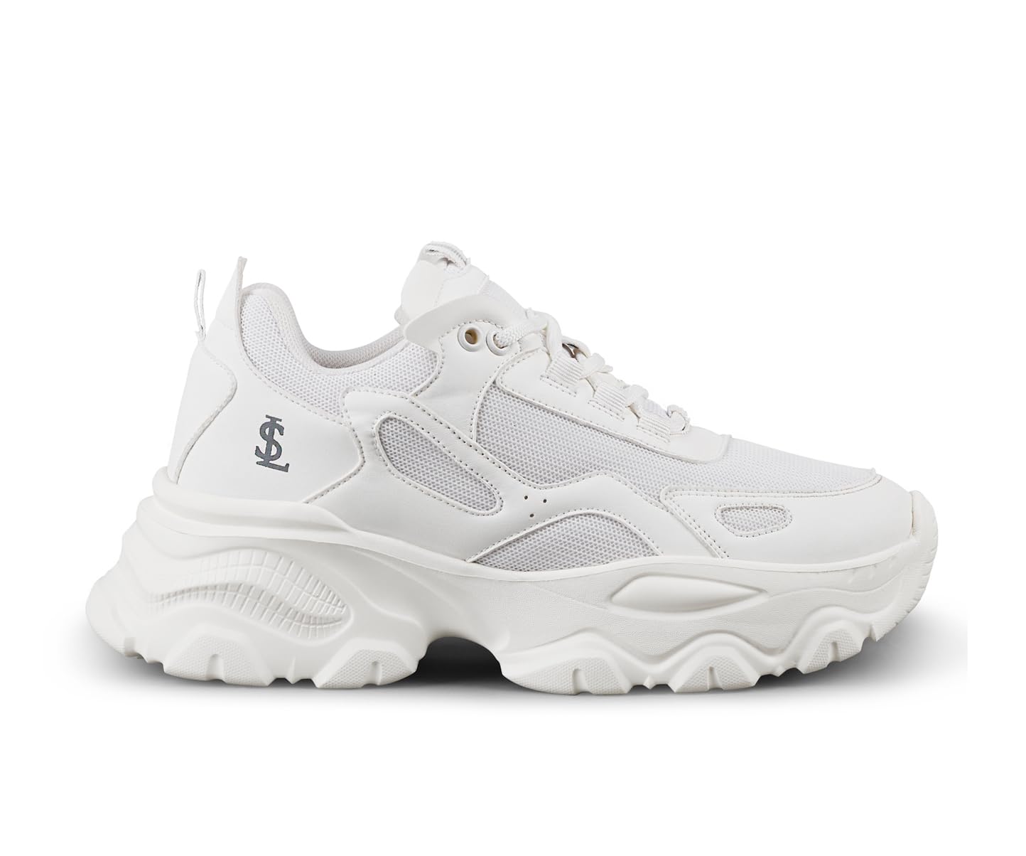 LOUIS STITCH Women’s Sneakers White | Comfortable Lightweight Walking Shoes | Stylish Casual Lace-Up Trainers for Daily Wea | LSLD-SNK-01-WH | (UK-3)