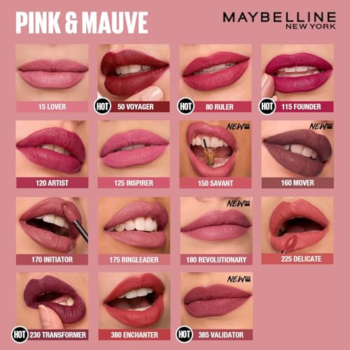 Maybelline New York SuperStay Matte Ink Liquid Lipstick - Enchanter 380, Highly pigmented, Transfer Proof & Fade Proof. Maybelline New York SuperStay Matte Ink Liquid Lipstick Lasts Up To 16Hr | 5ml