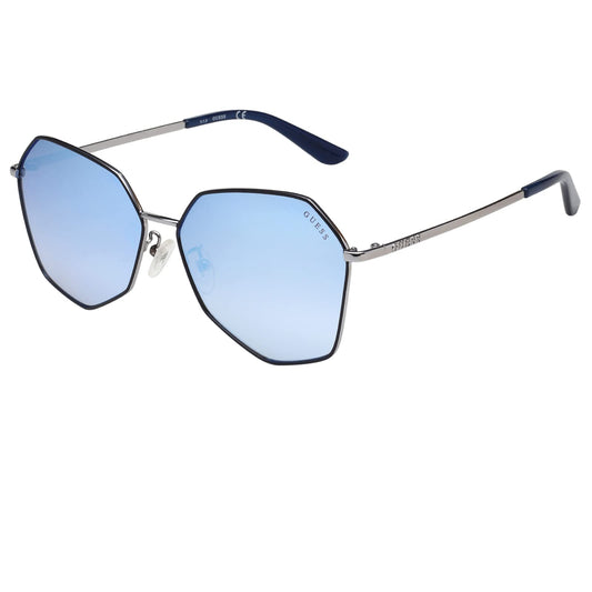 GUESS UV Protected Oversized Women's Sunglasses - (GU7581-D 60 90X|60|Blue Color Lens)