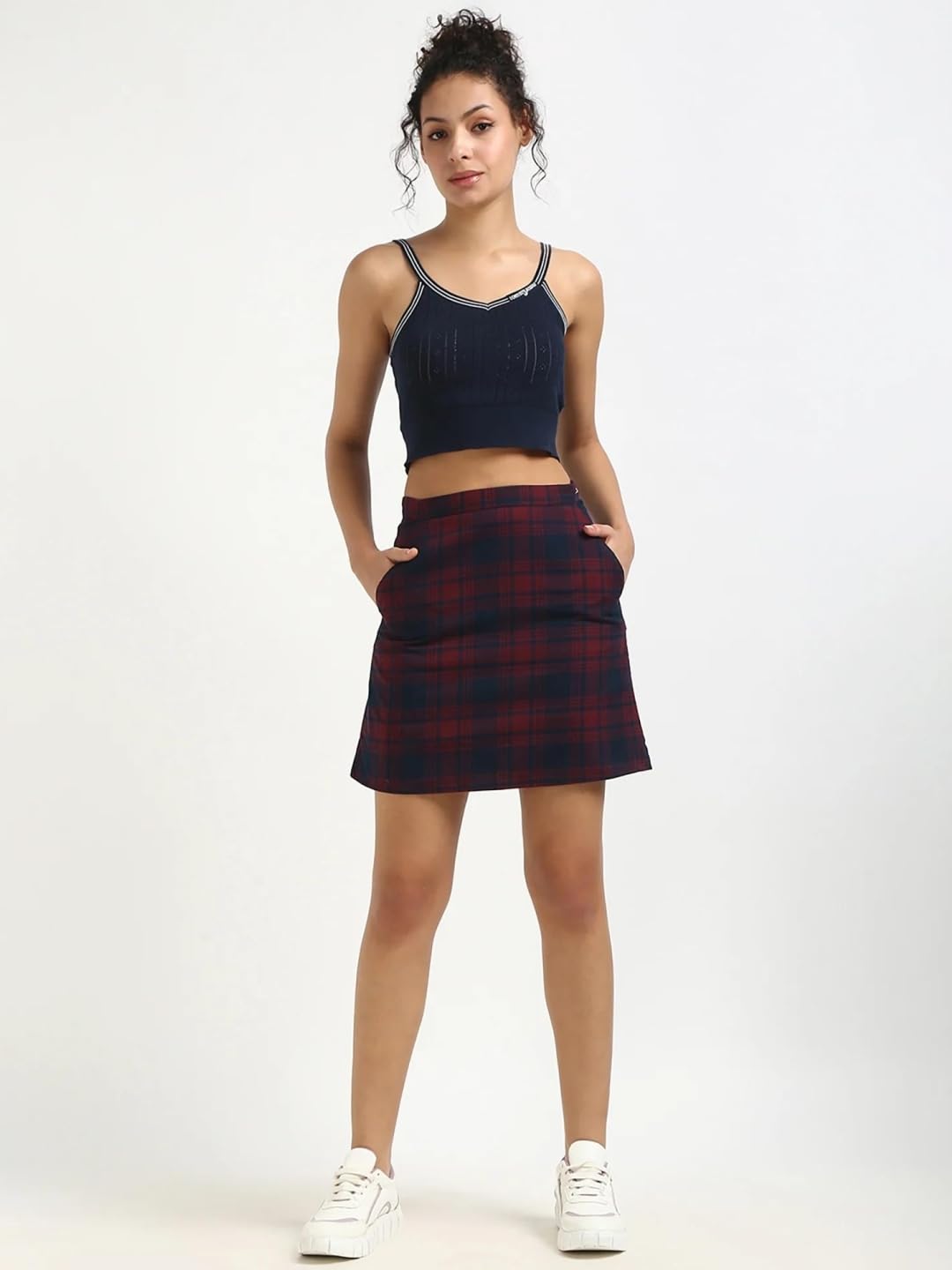 Flared Fit Printed Mid Rise Skirt