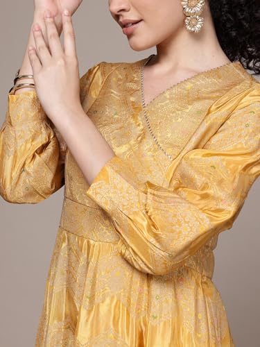 Aarke Ritu Kumar Yellow Firgun Festive Long Dress